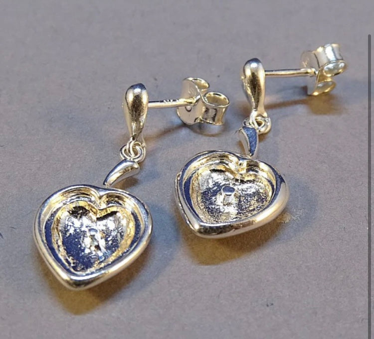 Heart drop earrings