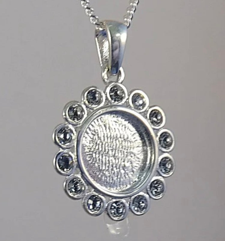 Round CZ surround pendant
