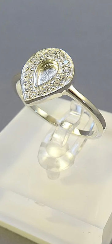 Teardrop CZ ring