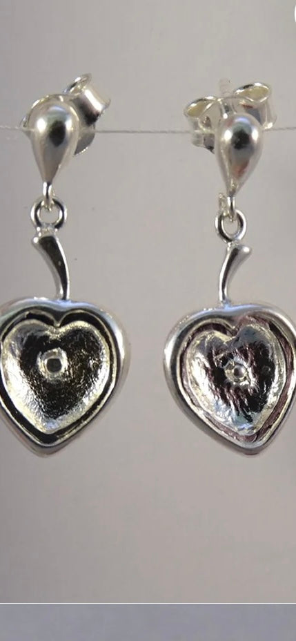 Heart drop earrings