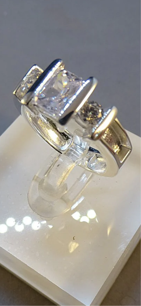 Square CZ Solitaire